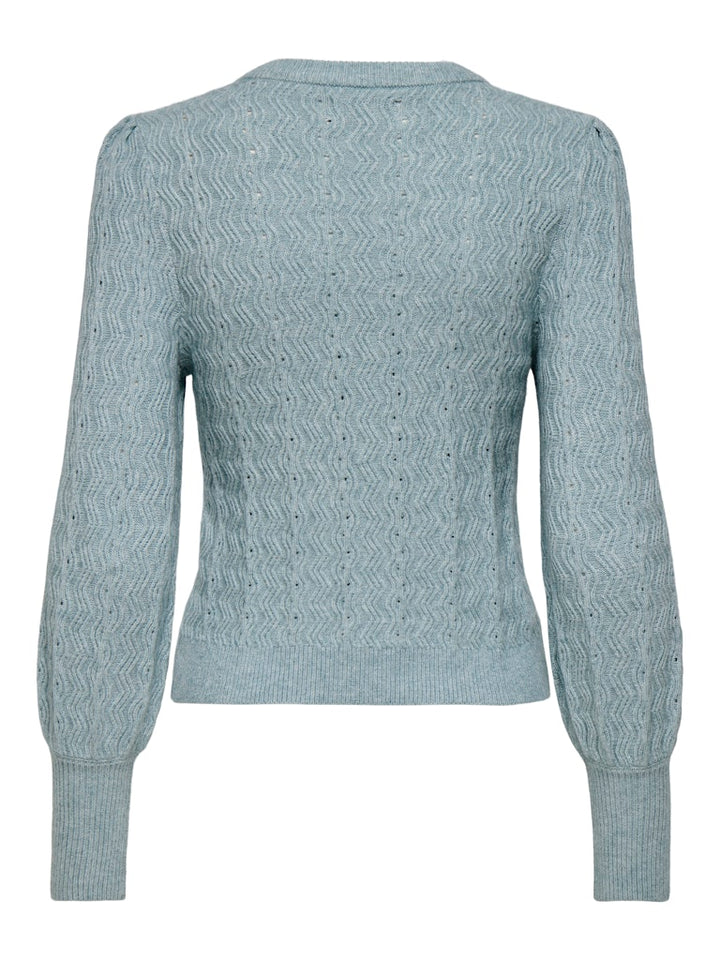 Onlkatia Ls Struc Puff Oneck Cc Knt - Lichtblauw