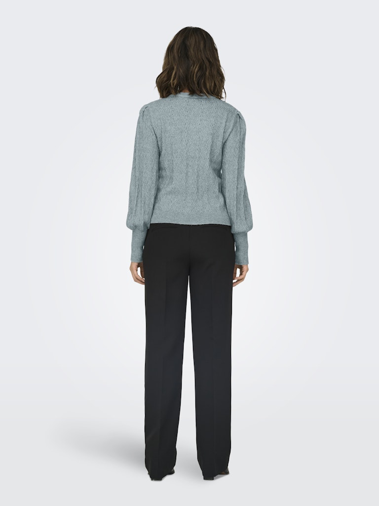 Onlkatia Ls Struc Puff Oneck Cc Knt - Lichtblauw