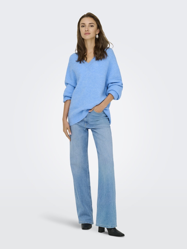 Jdymarina L/s V-neck Pullover Knt - Lichtblauw