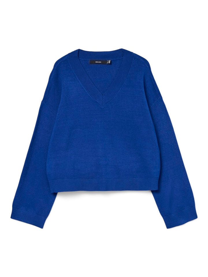 Vmgold Art Ls V-neck Pullover - Kobalt