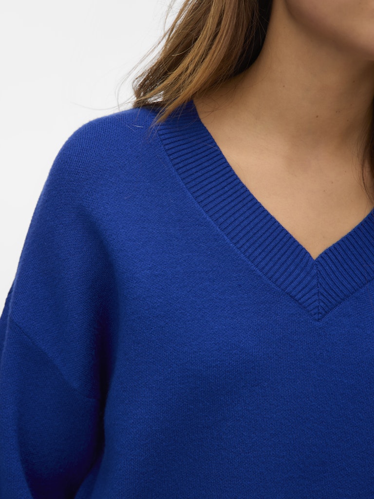 Vmgold Art Ls V-neck Pullover - Kobalt