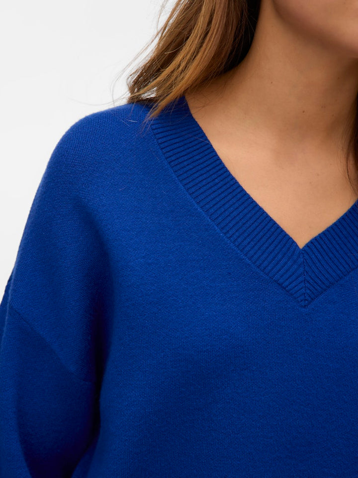Vmgold Art Ls V-neck Pullover - Kobalt