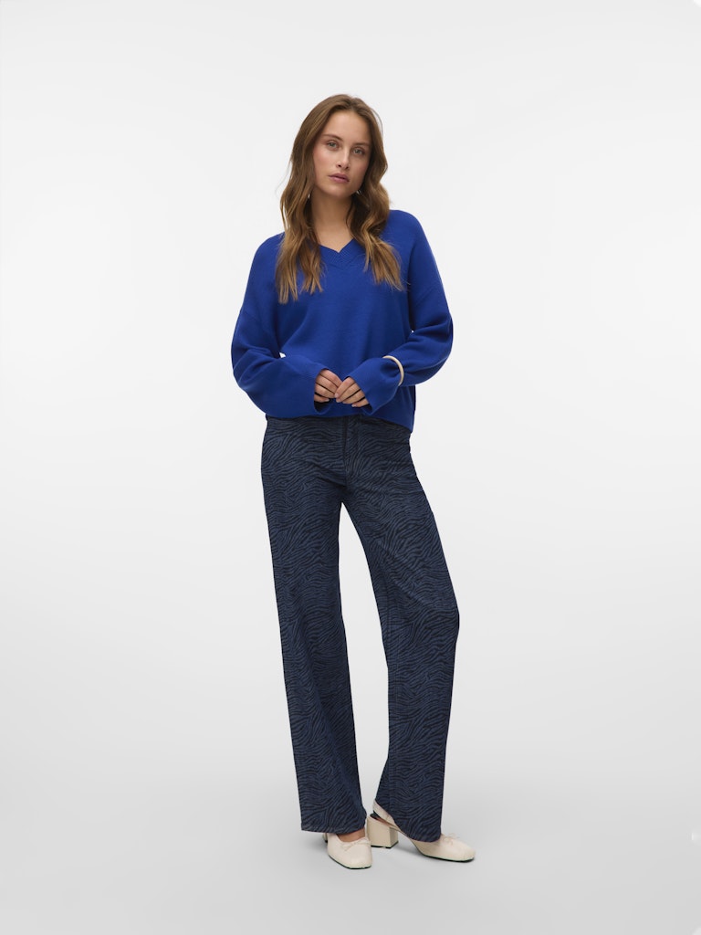 Vmgold Art Ls V-neck Pullover - Kobalt