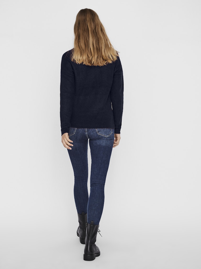 Vmcrewlefile Ls V-neck Blouse Noos - Navy