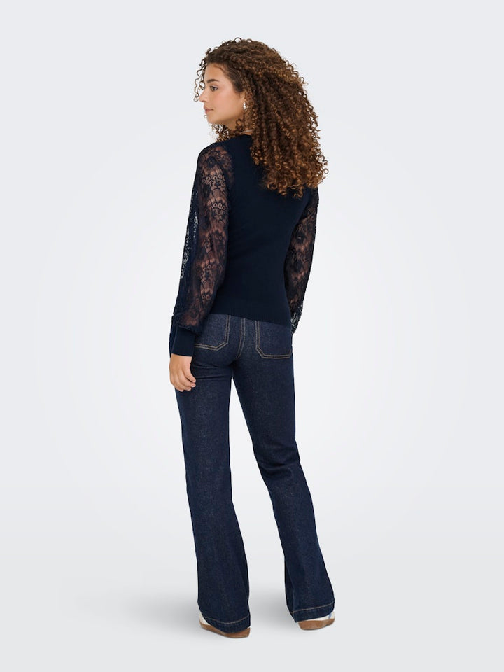 Onlperry Life Ls Mix O-neck Knt - Navy