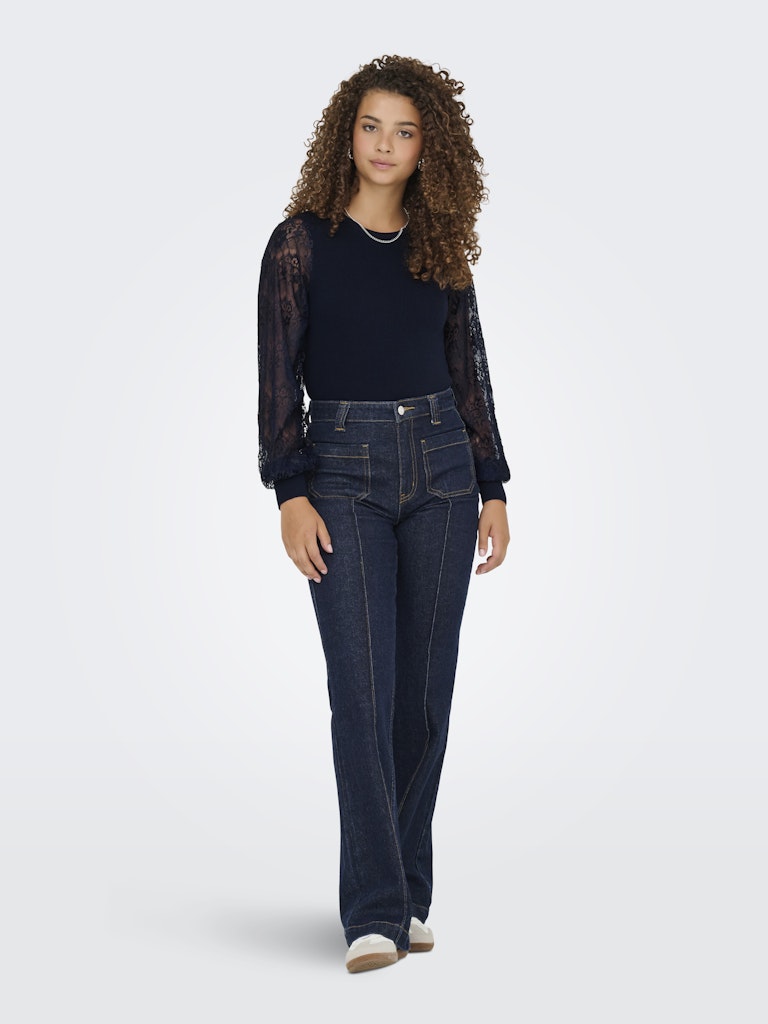 Onlperry Life Ls Mix O-neck Knt - Navy