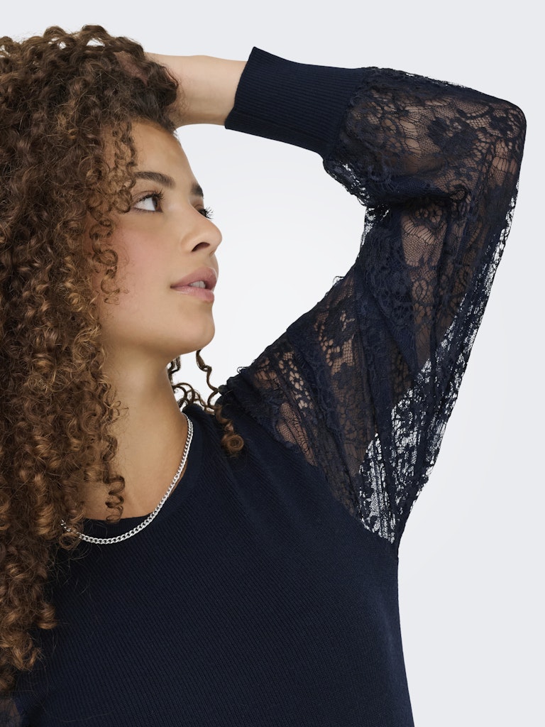 Onlperry Life Ls Mix O-neck Knt - Navy