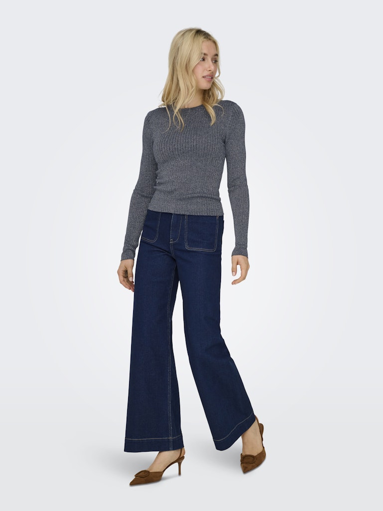 Jdyplum Lurex L/s O-neck Pullover Knt - Navy