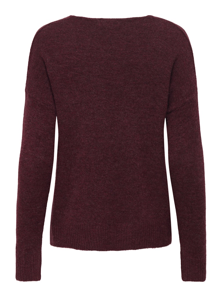 Jdyelanora L/s V-neck Pullo. Knt Noos - Rood