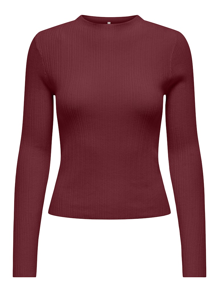 Onlcoco Life Ls Rib Mock Neck Cc Knt - Wijnrood