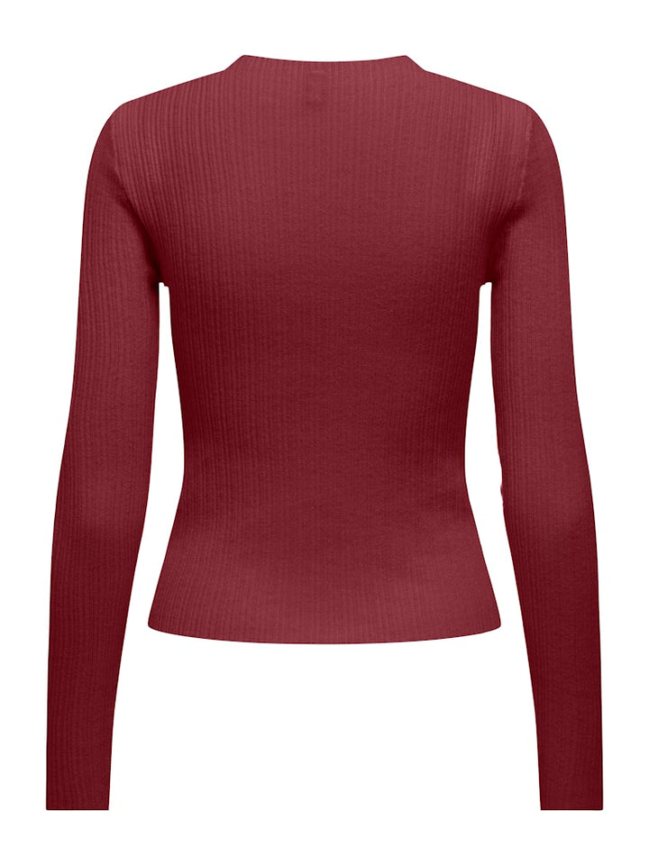 Onlcoco Life Ls Rib Mock Neck Cc Knt - Wijnrood