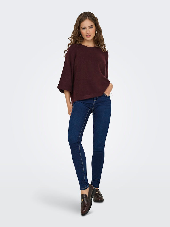 Onlsimoni 3/4 Pullover Knt Noos - Steenrood