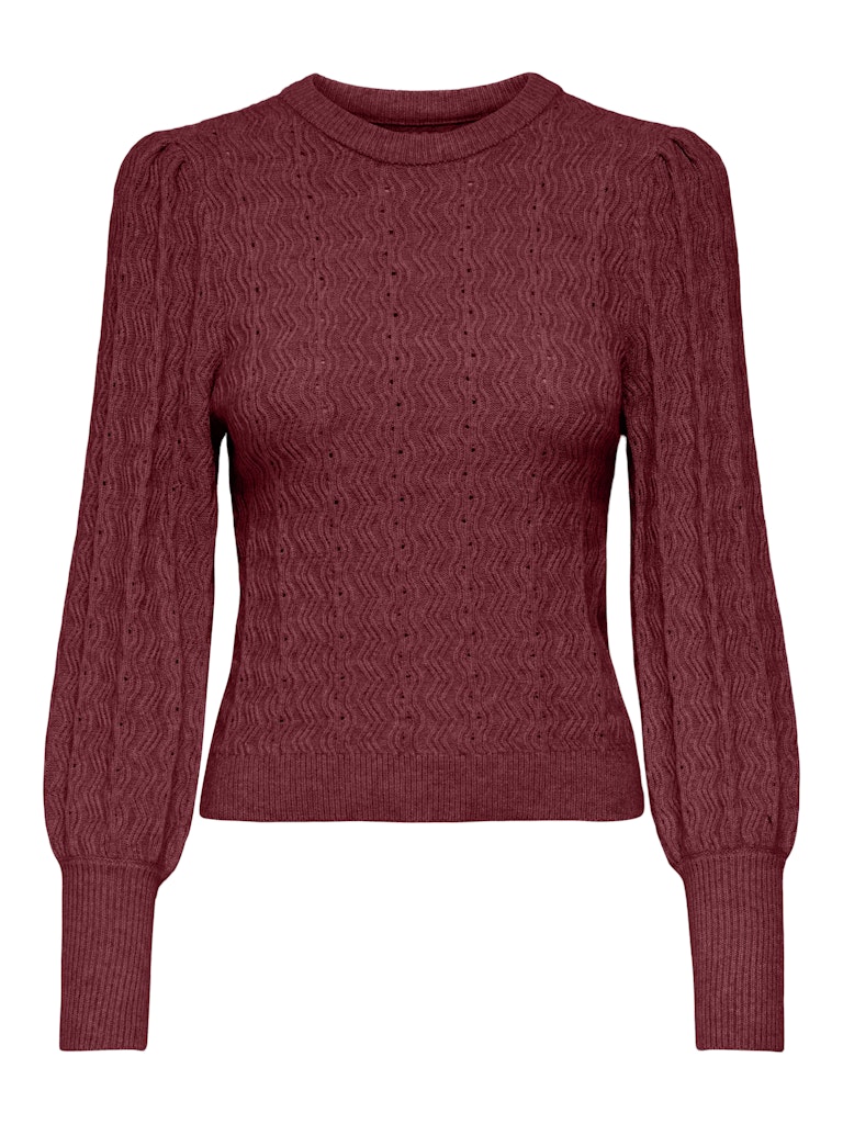 Onlkatia Ls Struc Puff Oneck Cc Knt - Bordeaux