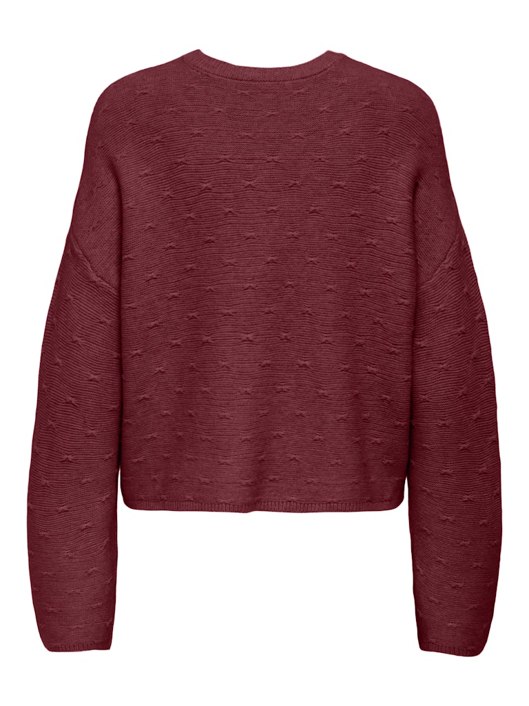 Onlkatia Ls Structure O-neck Cc Knt - Bordeaux