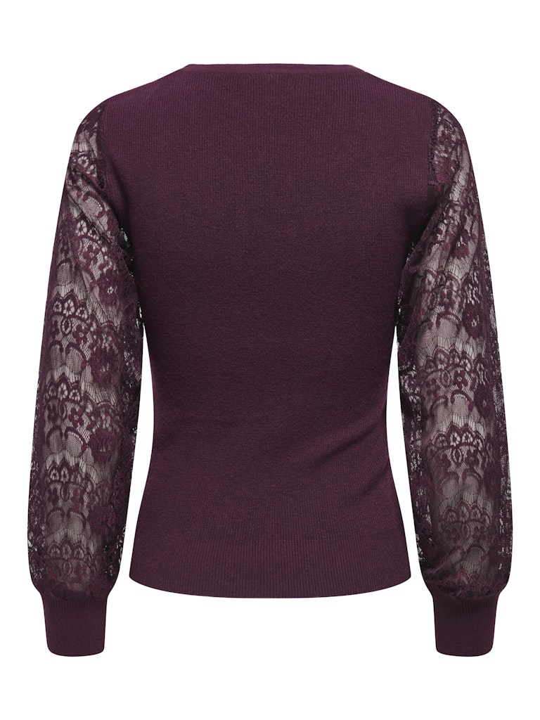 Onlperry Life Ls Mix O-neck Knt - Bordeaux