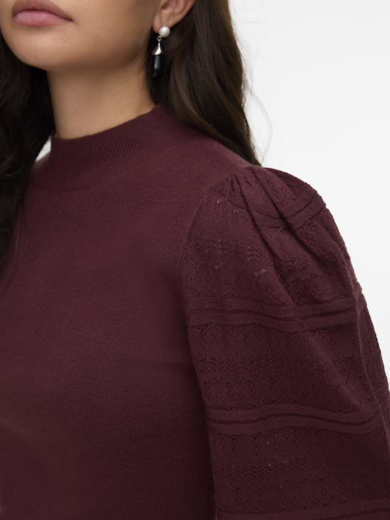 Vmnewlimone Ls Highneck Pullover Boo - Fuchsia