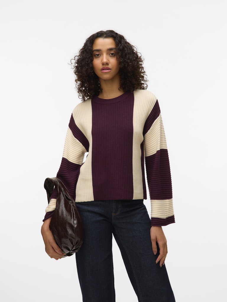 Vmgigi Ls O-neck Pullover Lcs Rep - Paars Dessin