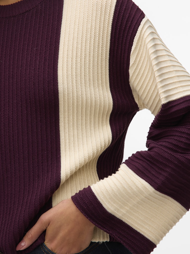 Vmgigi Ls O-neck Pullover Lcs Rep - Paars Dessin