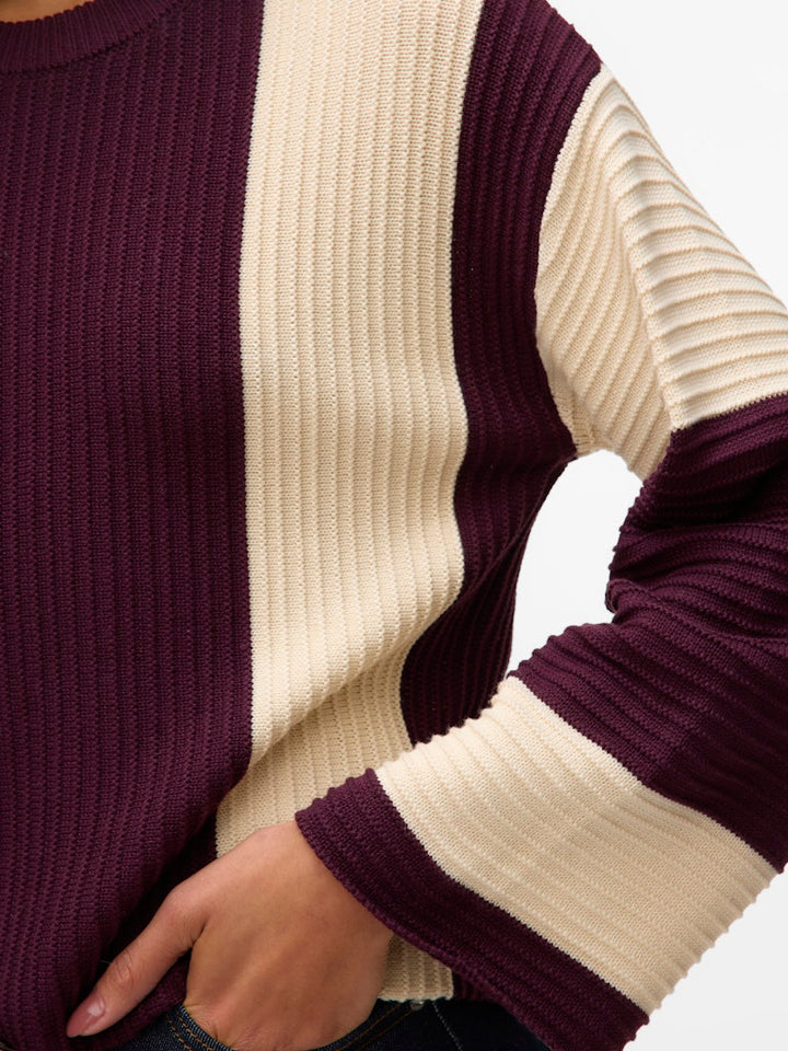 Vmgigi Ls O-neck Pullover Lcs Rep - Paars Dessin