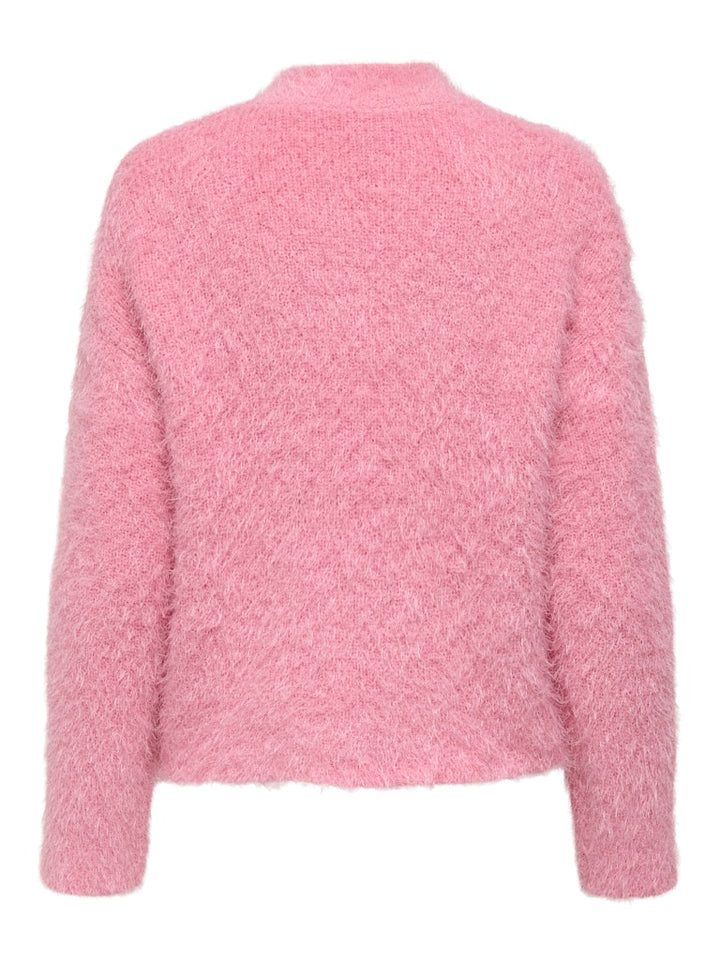 Onllulu Ls Rib Highneck Cc Knt - Roze
