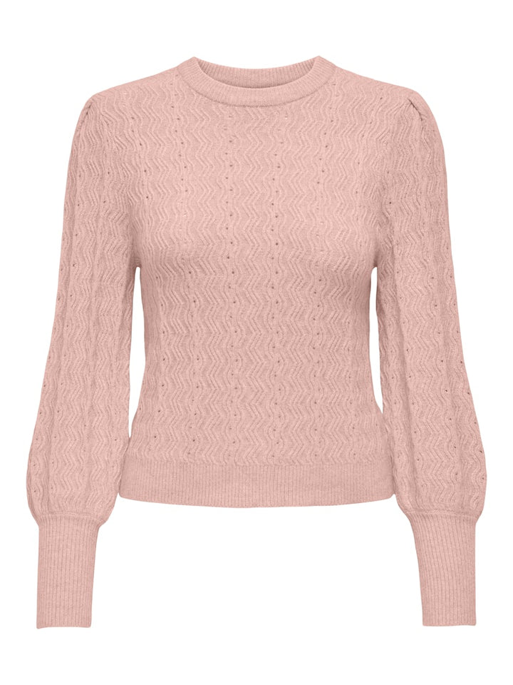 Onlkatia Ls Struc Puff Oneck Cc Knt - Licht Roze