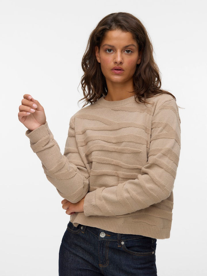 Vmmalou Ls O-neck Pullover Boo - Licht Bruin