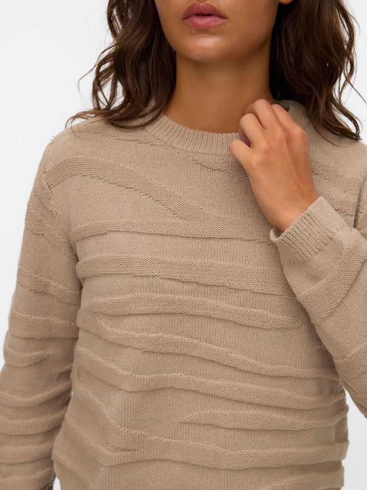 Vmmalou Ls O-neck Pullover Boo - Licht Bruin