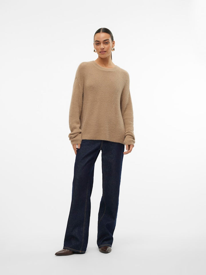 Vmpuff Ls O-neck Pullover Boo - Taupe