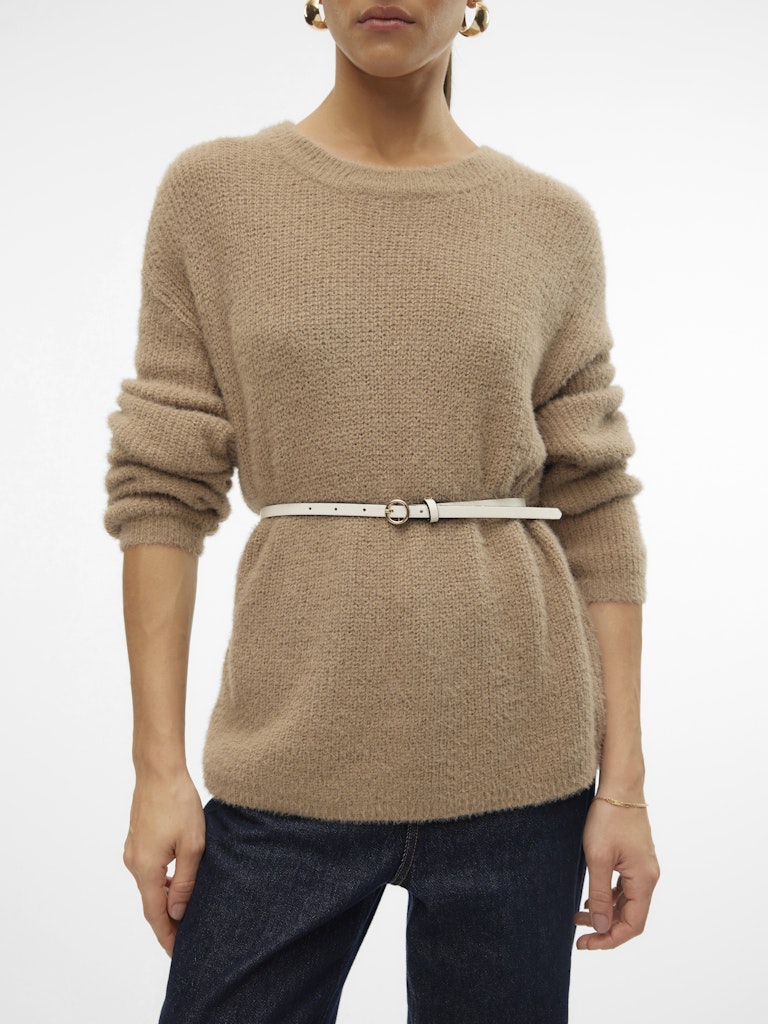 Vmpuff Ls O-neck Pullover Boo - Taupe