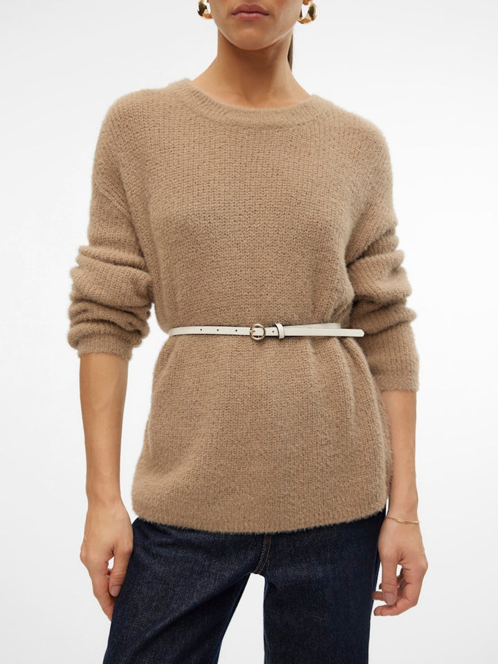 Vmpuff Ls O-neck Pullover Boo - Taupe