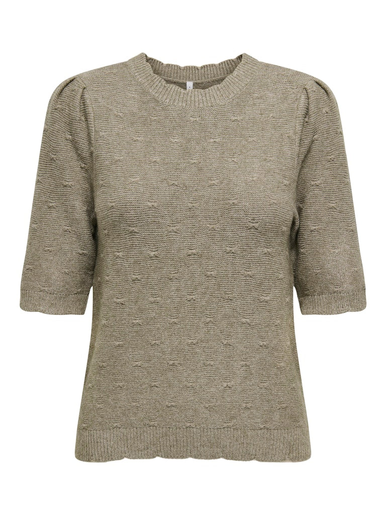 Onlkatia Ss Structure O-neck Cc Knt - Bruin Dessin