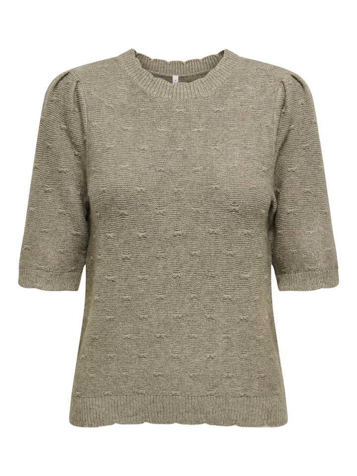 Onlkatia Ss Structure O-neck Cc Knt - Bruin Dessin