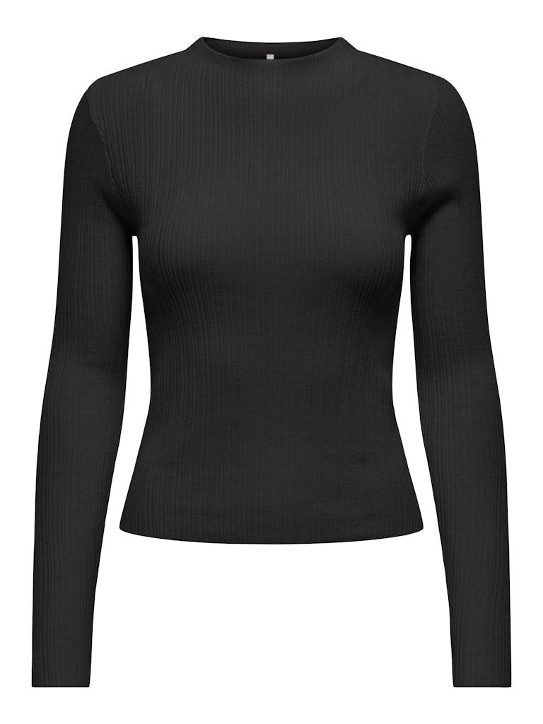 Onlcoco Life Ls Rib Mock Neck Cc Knt - Zwart