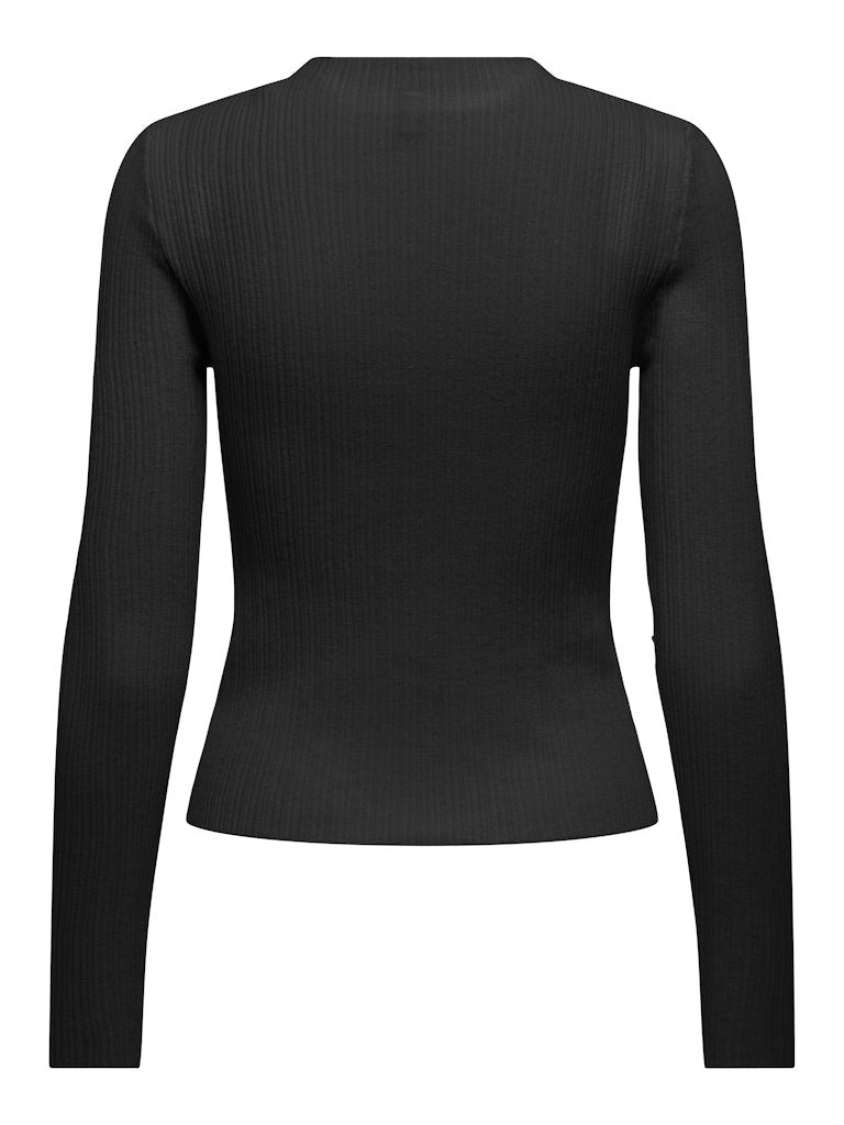 Onlcoco Life Ls Rib Mock Neck Cc Knt - Zwart