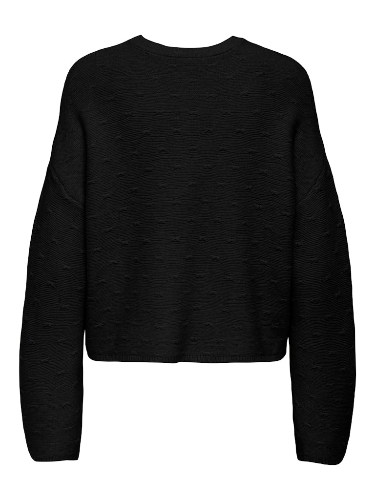 Onlkatia Ls Structure O-neck Cc Knt - Zwart