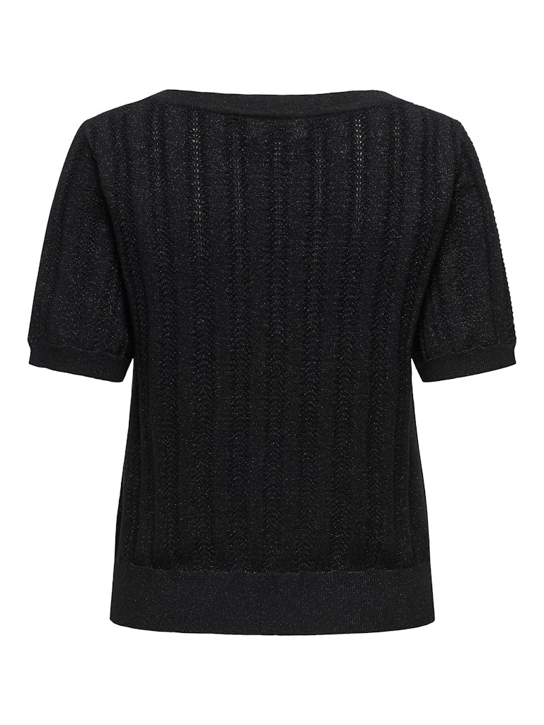 Jdybeauty S/s Boat Neck Glitter Pull Knt - Zwart