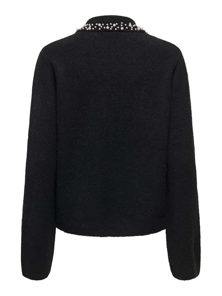 Jdyaubray Life L/s Pearl Collar Pull Knt - Zwart