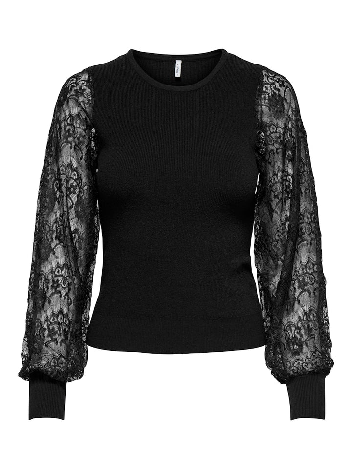 Onlperry Life Ls Mix O-neck Knt - Zwart