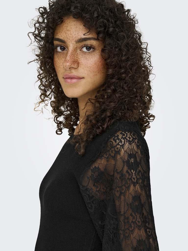 Onlperry Life Ls Mix O-neck Knt - Zwart