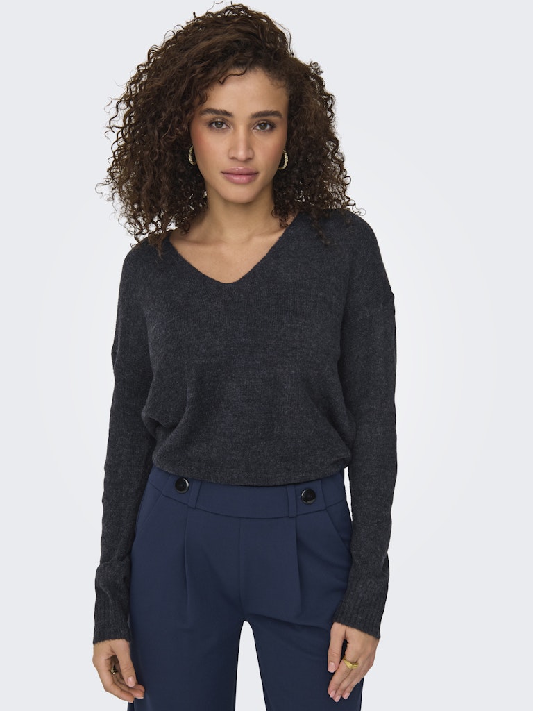 Jdyelanora L/s V-neck Pullo. Knt Noos - Zwart