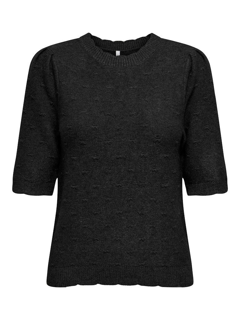 Onlkatia Ss Structure O-neck Cc Knt - Zwart