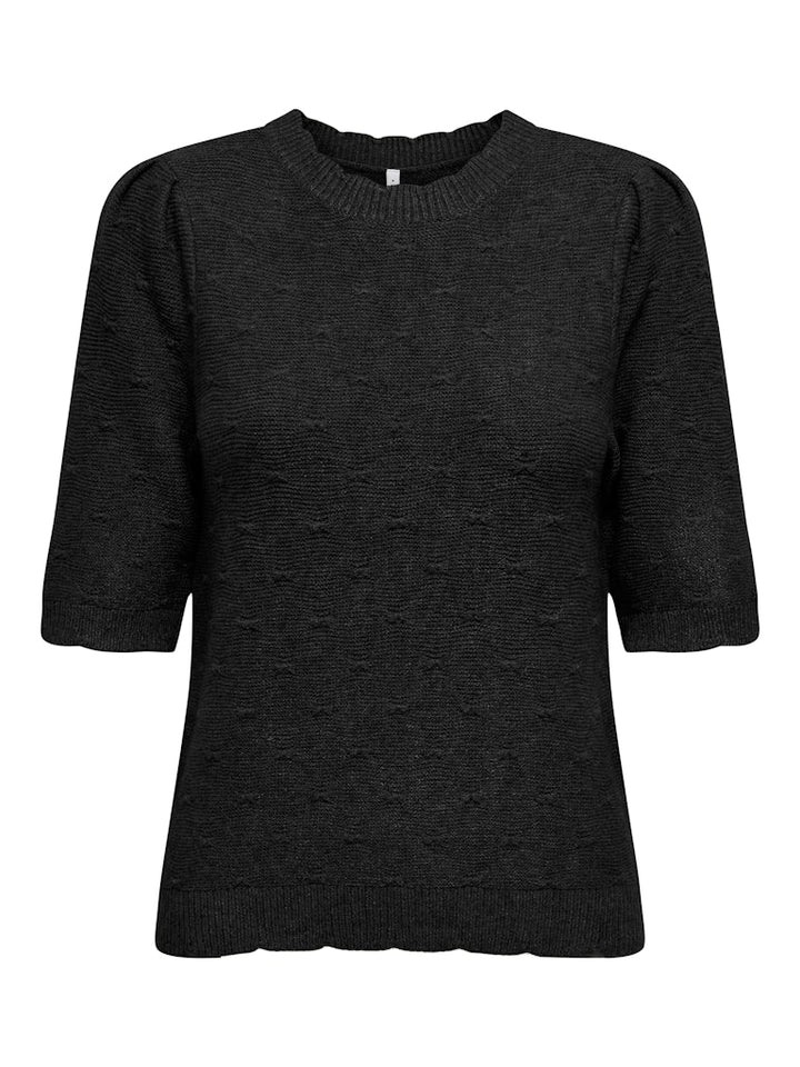 Onlkatia Ss Structure O-neck Cc Knt - Zwart