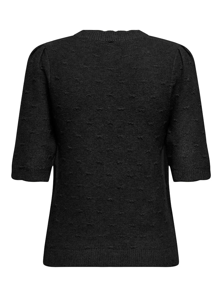 Onlkatia Ss Structure O-neck Cc Knt - Zwart