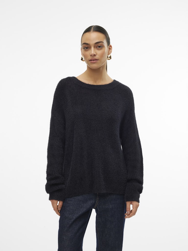 Vmpuff Ls O-neck Pullover Boo - Zwart