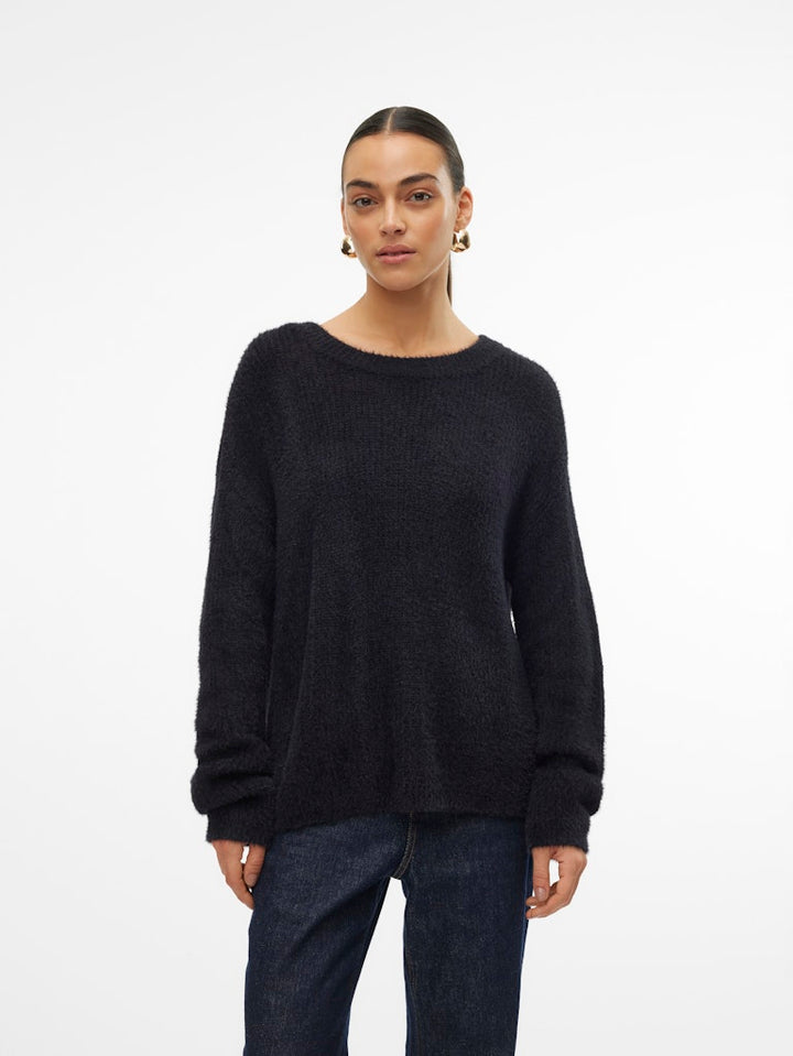 Vmpuff Ls O-neck Pullover Boo - Zwart