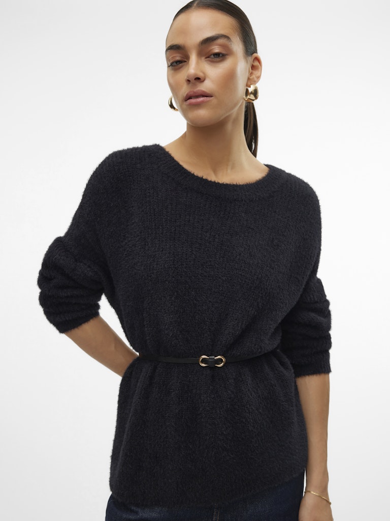 Vmpuff Ls O-neck Pullover Boo - Zwart