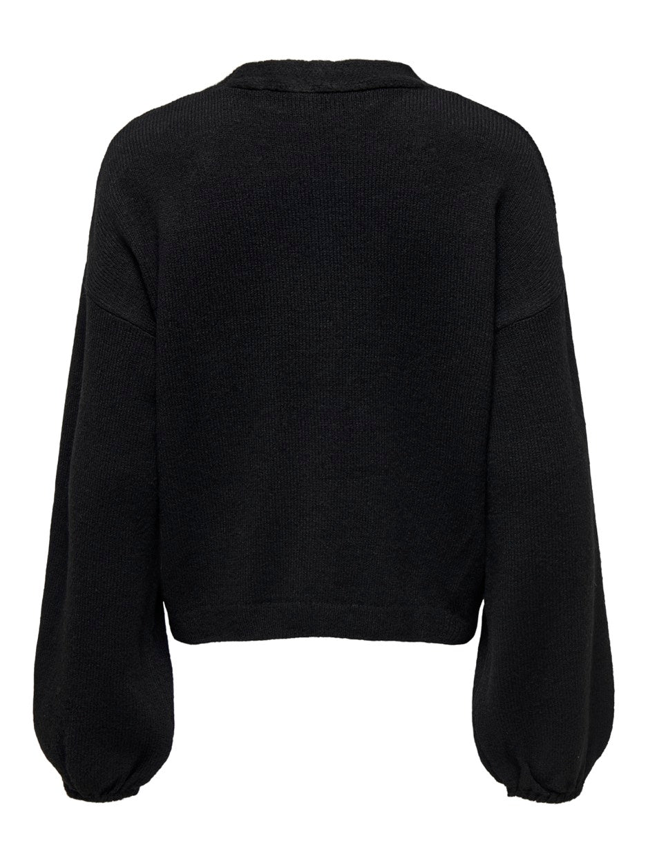Onldonna Ls V-neck Pullover Ex Knt - Zwart