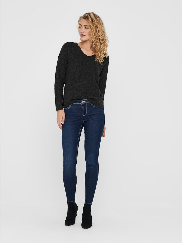 Onlcamilla V-neck L/s Pullover Knt Noos - Antraciet