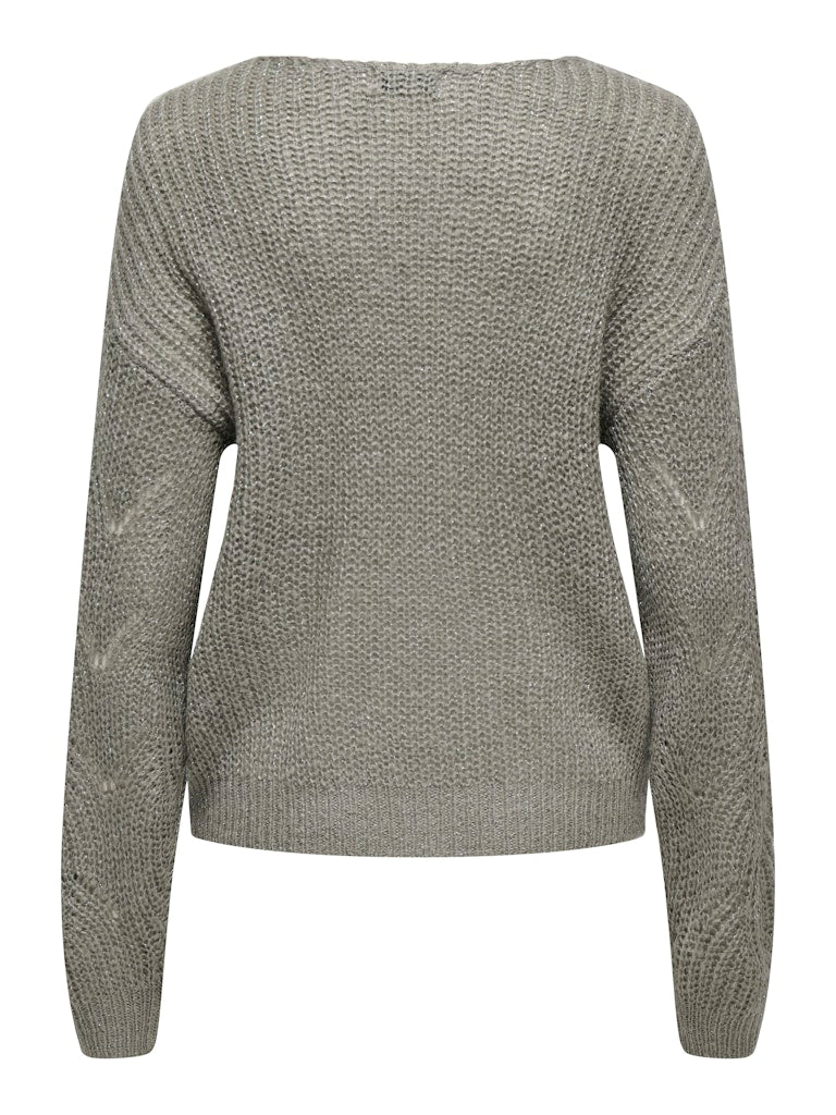 Jdybadut L/s V-neck Struc Glitt Pull Knt - Grijs Melee