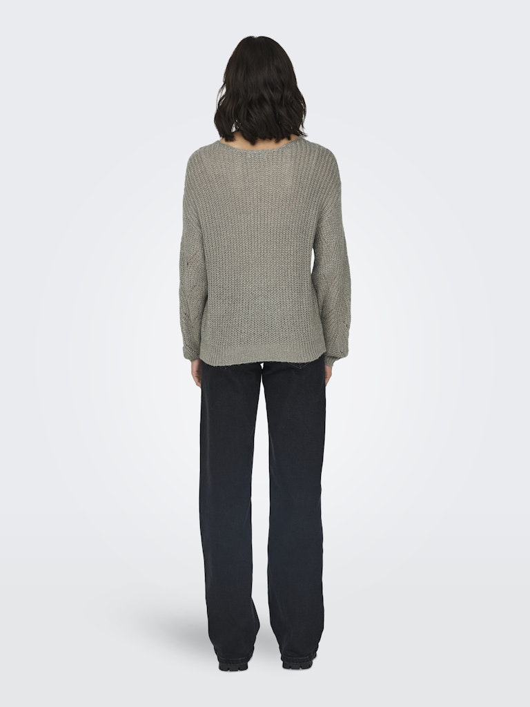 Jdybadut L/s V-neck Struc Glitt Pull Knt - Grijs Melee